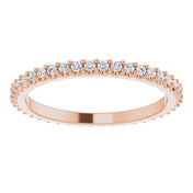 14K Rose 3/8 CTW Natural Diamond Eternity Band Size 6.5