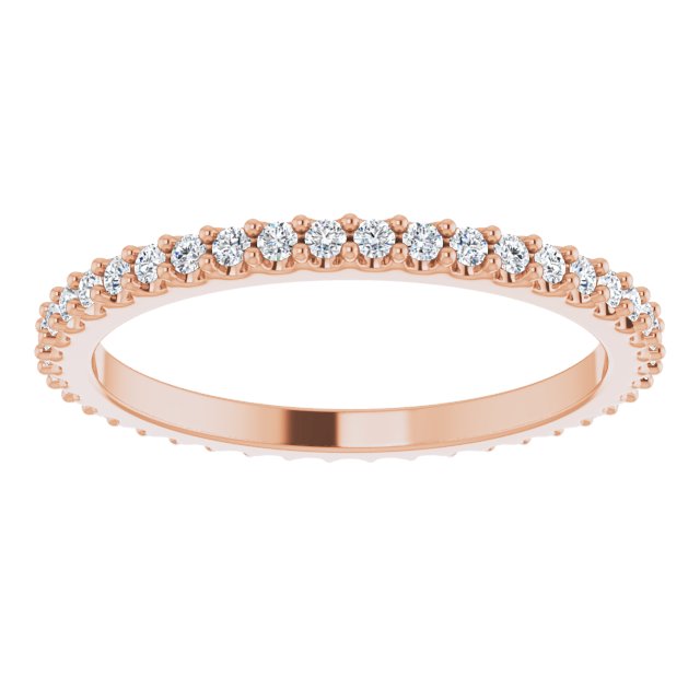 14K Rose 3/8 CTW Natural Diamond Eternity Band Size 6.5