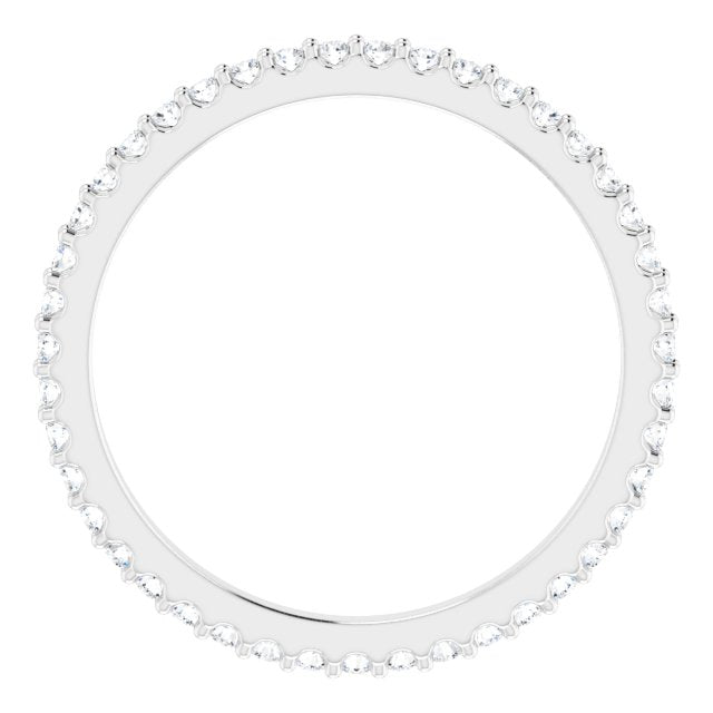14K White 3/8 CTW Natural Diamond Eternity Band Size 6.5