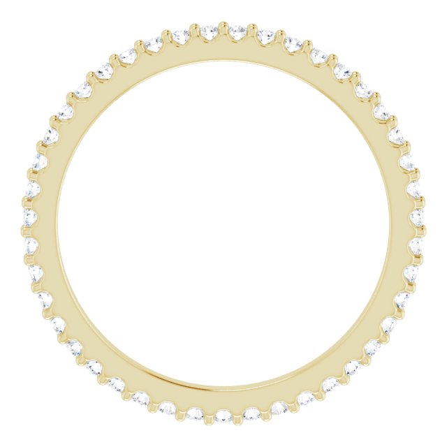 14K Yellow 3/8 CTW Natural Diamond Eternity Band Size 6.5