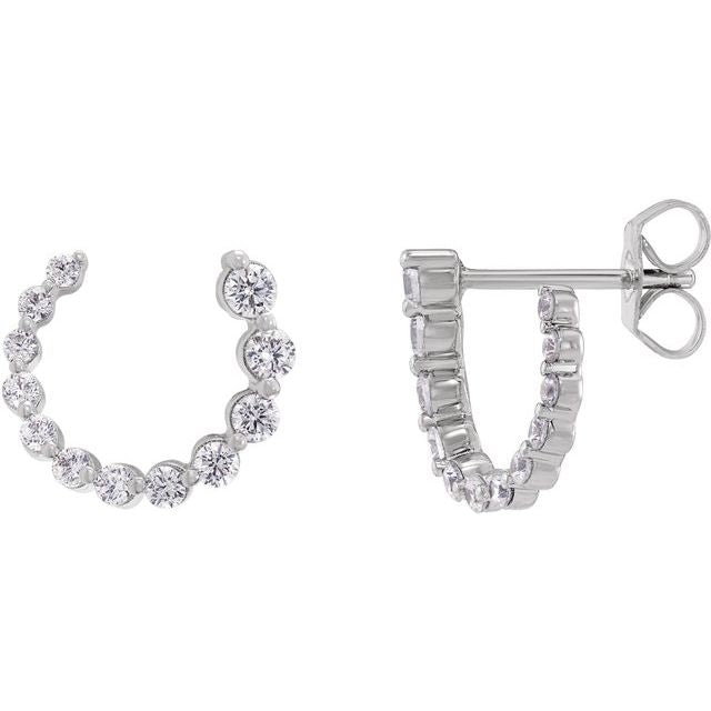 2 CTW Lab-Grown Diamond Front-Back Earrings