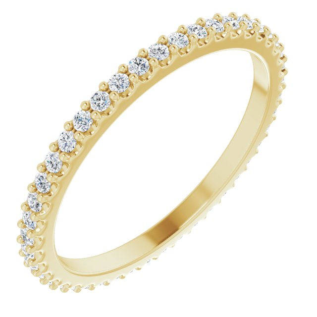 14K Yellow 3/8 CTW Natural Diamond Eternity Band Size 7.5