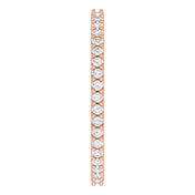 14K Rose 3/8 CTW Natural Diamond Eternity Band Size 7.5