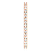 14K Rose 3/8 CTW Natural Diamond Eternity Band Size 7.5