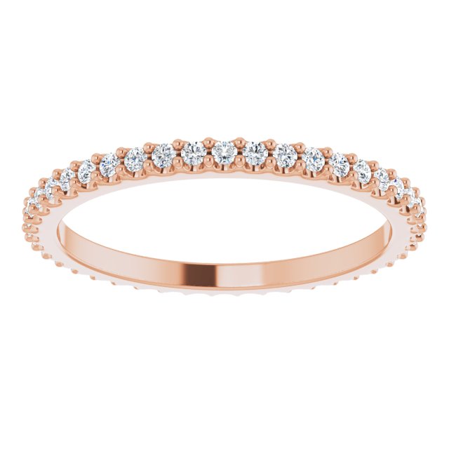 14K Rose 3/8 CTW Natural Diamond Eternity Band Size 7.5