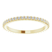 14K Yellow 3/8 CTW Natural Diamond Eternity Band Size 7.5