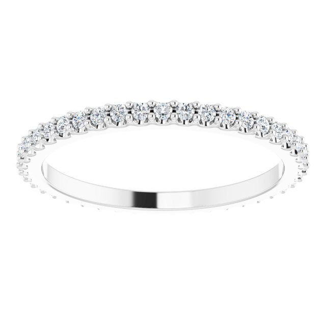 14K White 3/8 CTW Natural Diamond Eternity Band Size 7.5