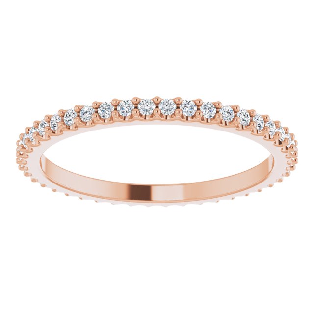 14K Rose 3/8 CTW Natural Diamond Eternity Band Size 8