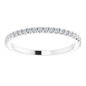 14K White 3/8 CTW Natural Diamond Eternity Band Size 8