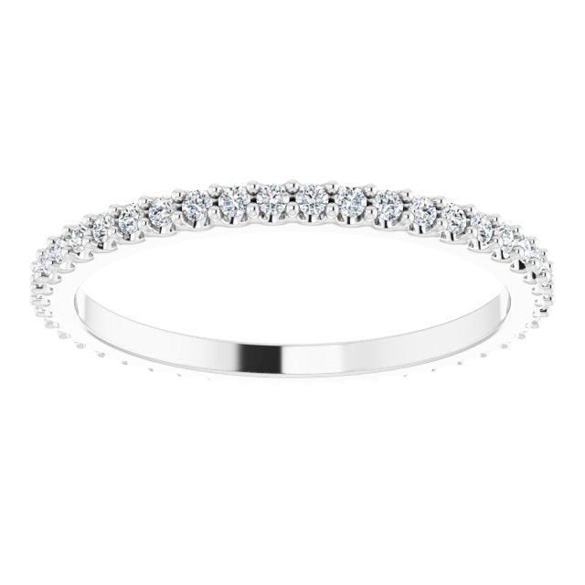 14K White 3/8 CTW Natural Diamond Eternity Band Size 8