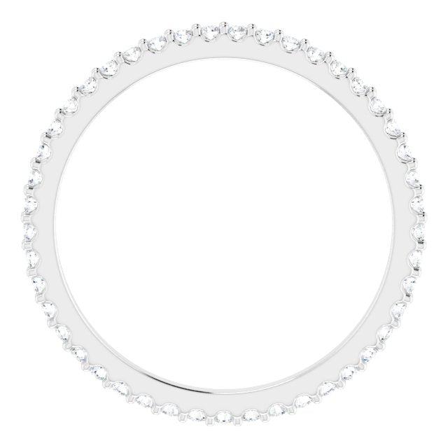 14K White 3/8 CTW Natural Diamond Eternity Band Size 8