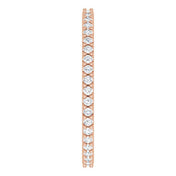 14K Rose 3/8 CTW Natural Diamond Eternity Band Size 8