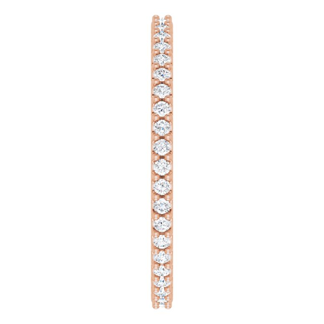 14K Rose 3/8 CTW Natural Diamond Eternity Band Size 8