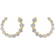 14K Yellow 1/2 CTW Lab-Grown Diamond Front-Back Earrings