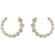 14K Yellow 1/2 CTW Lab-Grown Diamond Front-Back Earrings