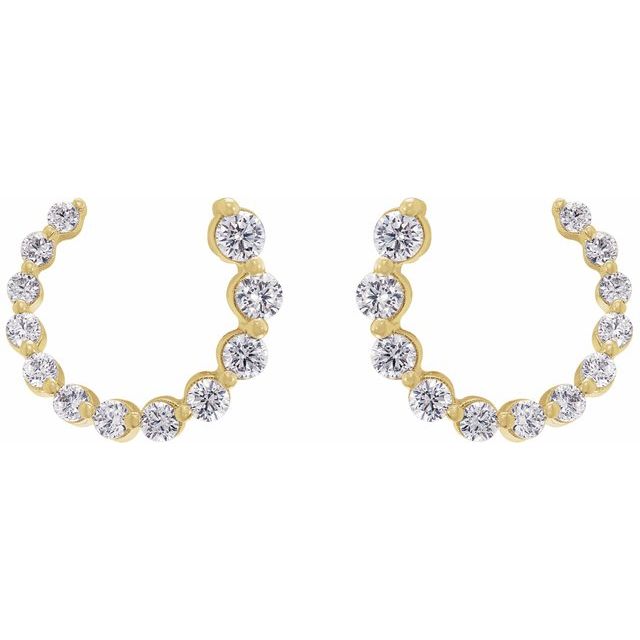 2 CTW Lab-Grown Diamond Front-Back Earrings