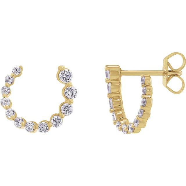 2 CTW Lab-Grown Diamond Front-Back Earrings
