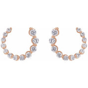 14K Rose 1/2 CTW Lab-Grown Diamond Front-Back Earrings
