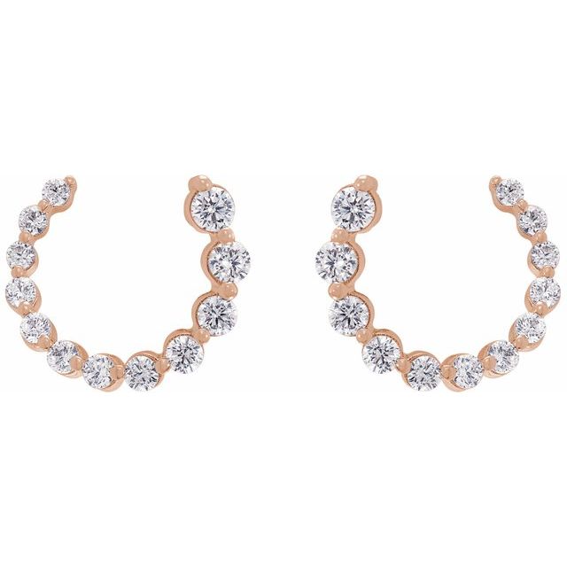 2 CTW Lab-Grown Diamond Front-Back Earrings