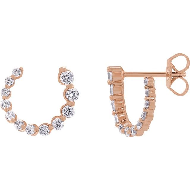 2 CTW Lab-Grown Diamond Front-Back Earrings