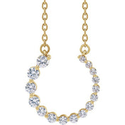 14K 3/8 CTW Lab-Grown Diamond Graduated Circle Necklace 16-18"
