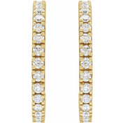 14K Yellow 1 5/8 CTW Lab-Grown Diamond 24.7 mm Hoop Earrings