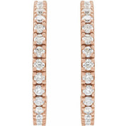 14K Rose 1 5/8 CTW Lab-Grown Diamond 24.7 mm Hoop Earrings