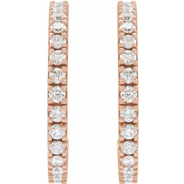8 CTW Lab-Grown Diamond 24.7 mm Hoop Earrings