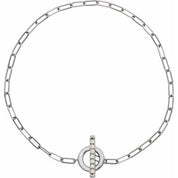 14K White 1/10 CTW Natural Diamond Toggle 7" Bracelet