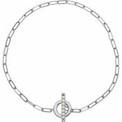 Sterling Silver 1/10 CTW Natural Diamond Toggle 7" Bracelet