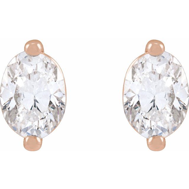 14K Rose 1/2 CTW Natural Diamond Stud Earrings