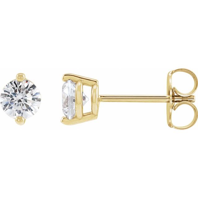14K Yellow .03 CTW Natural Diamond 2-Prong Stud Earrings