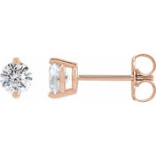 14K Rose 1/8 CTW Natural Diamond 2-Prong Stud Earrings
