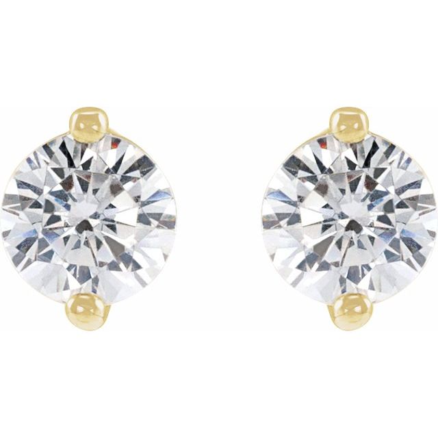 14K Yellow .03 CTW Natural Diamond 2-Prong Stud Earrings