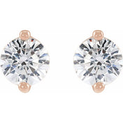 14K Rose .03 CTW Natural Diamond 2-Prong Stud Earrings