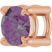 14K Rose 4 mm Lab-Grown Alexandrite Pendant