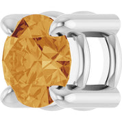 Sterling Silver 4 mm Natural Citrine Pendant