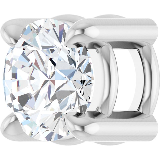 14K White 4 mm Natural White Sapphire Pendant