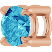 14K Rose 4 mm Natural Blue Zircon Pendant