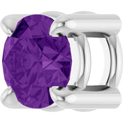 Sterling Silver 4 mm Natural Amethyst Pendant