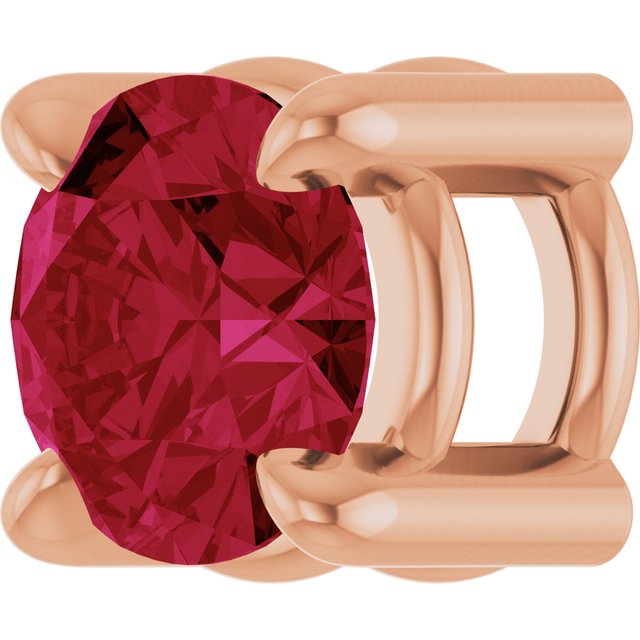 14K Rose 4 mm Lab-Grown Ruby Pendant