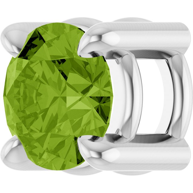 Platinum 4 mm Natural Peridot Pendant
