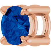 14K Rose 4 mm Lab-Grown Blue Sapphire Pendant