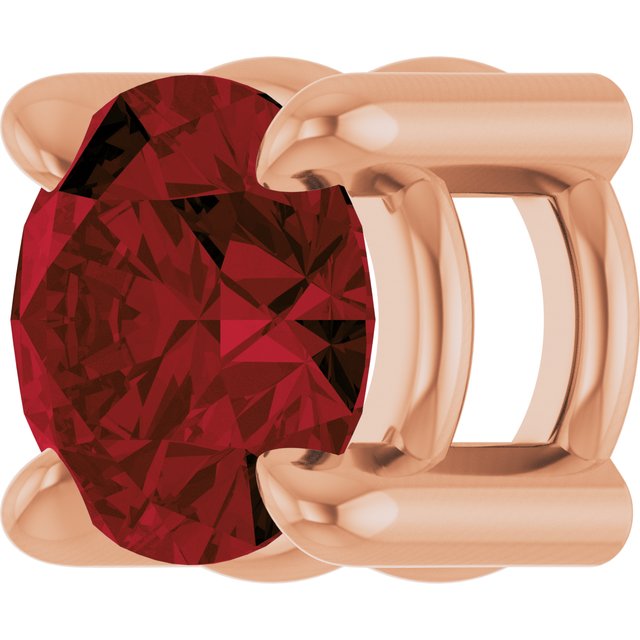 14K Rose 4 mm Natural Mozambique Garnet Pendant
