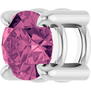 14K White 4 mm Natural Pink Tourmaline Pendant