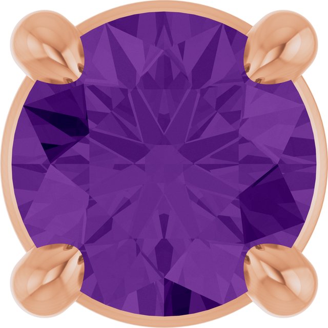 14K Rose 4 mm Natural Amethyst Pendant