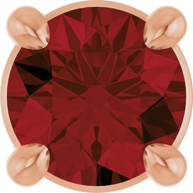 14K Rose 4 mm Natural Mozambique Garnet Pendant