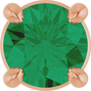 14K Rose 4 mm Lab-Grown Emerald Pendant