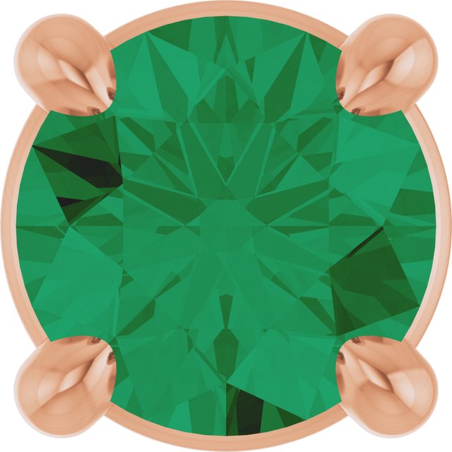 14K Rose 4 mm Lab-Grown Emerald Pendant