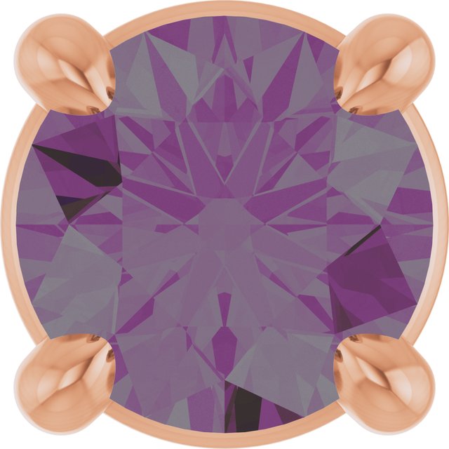14K Rose 4 mm Lab-Grown Alexandrite Pendant